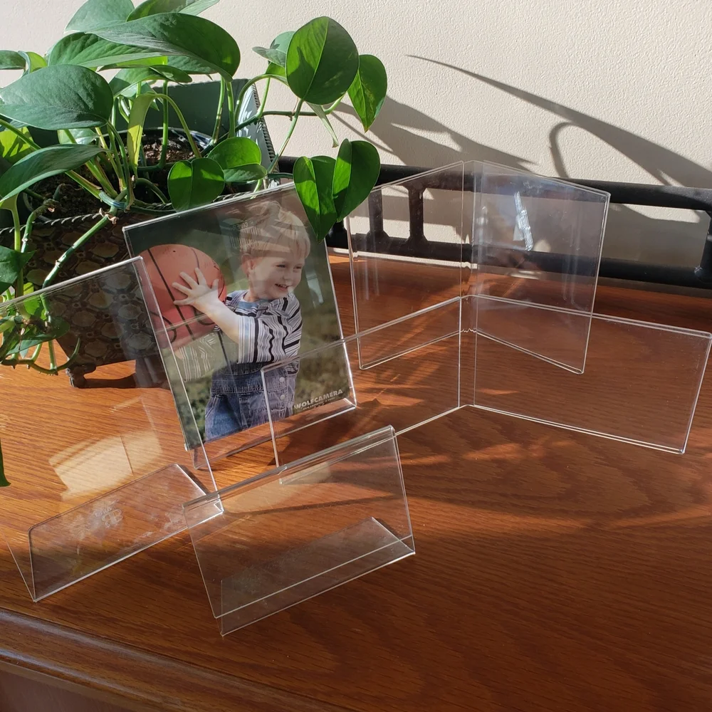 Set Of 5: Clear Acrylic Photo Frames (Displaying 7 Photos)
